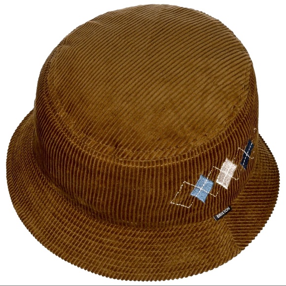 Brixton x Free People Gramercy Packable Bucket S / M Brown Blue Corduroy Hat - Picture 10 of 11